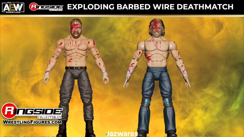 2022 AEW Jazwares Unrivaled Collection Ringside Exclusive #62 "Blood & Guts: Exploding Barbed Wire Deathmatch": Jon Moxley & Kenny Omega