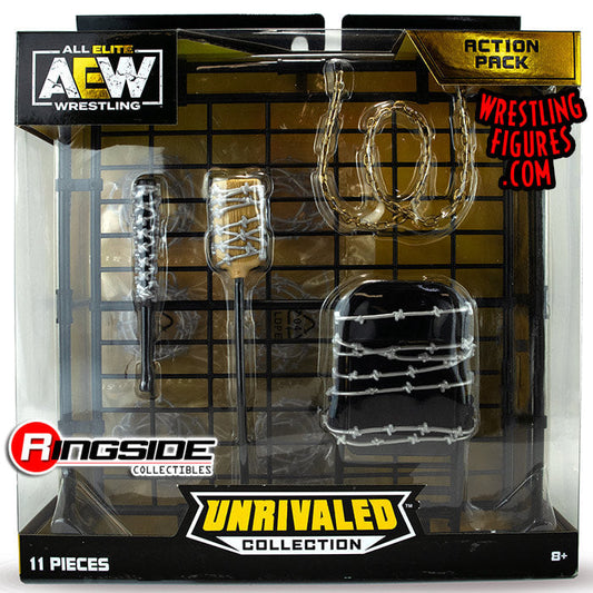 2021 AEW Jazwares Unrivaled Collection Accessory Sets: Barbed Wire Action Pack