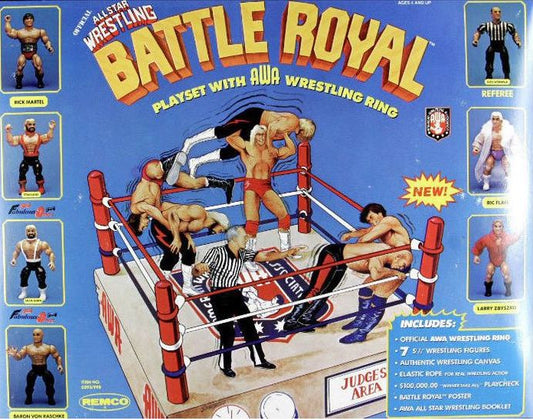 1985 AWA Remco All Star Wrestlers Battle Royal Playset with AWA Wrestling Ring [Version 2]