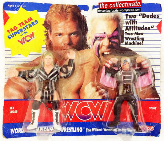 1991 WCW Galoob Series 2 UK Exclusive Dudes with Attitudes: Lex Luger & Sting