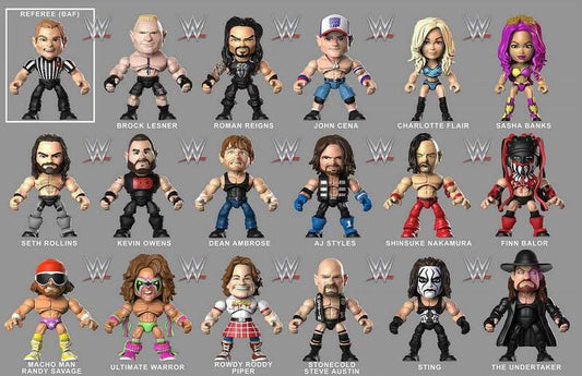 Unreleased WWE The Loyal Subjects Action Vinyls 2018 Lineup Showing Charlotte Flair, Seth Rollins, Kevin Owens & Dean Ambrose