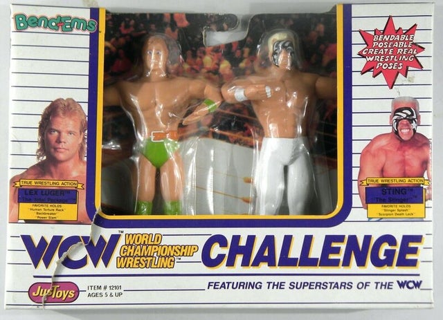 1990 WCW Just Toys Bend-Ems Multipack: Lex Luger & Sting
