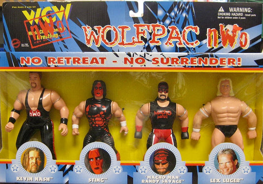 1998 WCW OSFTM 6.5" Articulated nWo Wolfpac: Kevin Nash, Sting, "Macho Man" Randy Savage & Lex Luger
