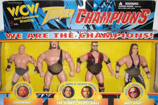 1998 WCW OSFTM 6.5" Articulated Thunder Champions: Goldberg, The Giant, Scott Hall & Bret Hart