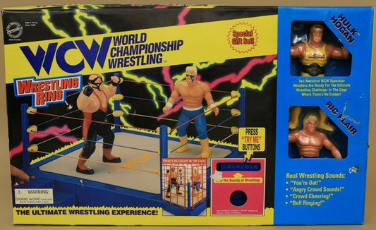 1995 WCW OSFTM Collectible Wrestlers [LJN Style] Wrestling Ring [With Hulk Hogan & Ric Flair]