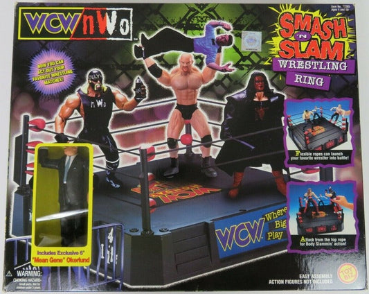 1999 WCW Toy Biz Smash 'N' Slam Wrestling Ring [With "Mean Gene" Okerlund]