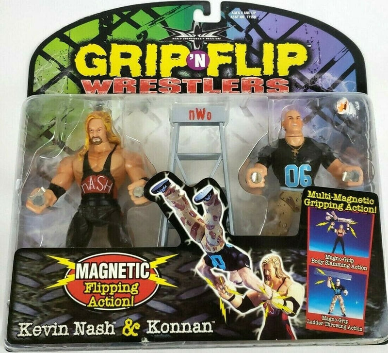 1999 WCW Toy Biz Grip 'N' Flip Series 2 Kevin Nash & Konnan