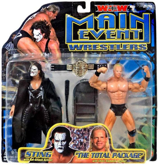 2000 WCW Toy Biz Main Event Wrestlers Sting & "The Total Package"