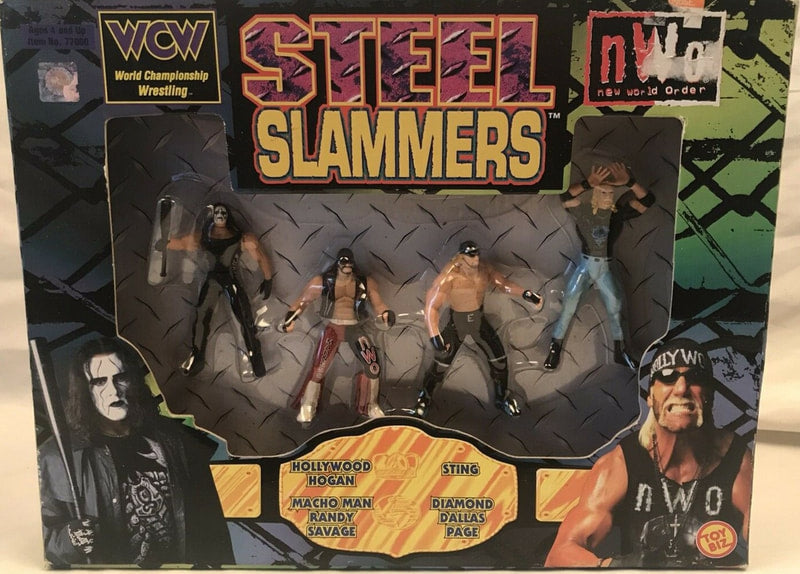 1999 WCW Toy Biz Steel Slammers Sting, "Macho Man" Randy Savage, Hollywood Hogan & Diamond Dallas Page