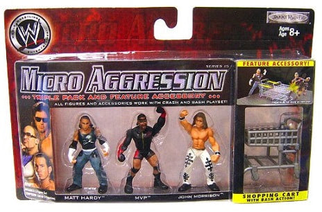 2009 WWE Jakks Pacific Micro Aggression Series 15 Matt Hardy, MVP & John Morrison