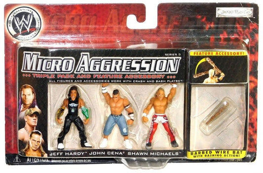 2007 WWE Jakks Pacific Micro Aggression Series 5 Jeff Hardy, John Cena & Shawn Michaels