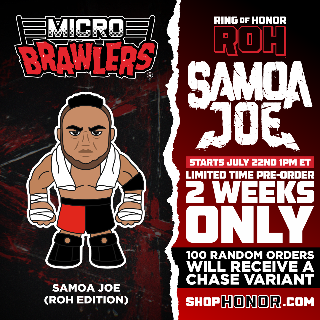 2022 ROH Pro Wrestling Tees Limited Edition Micro Brawler Samoa Joe