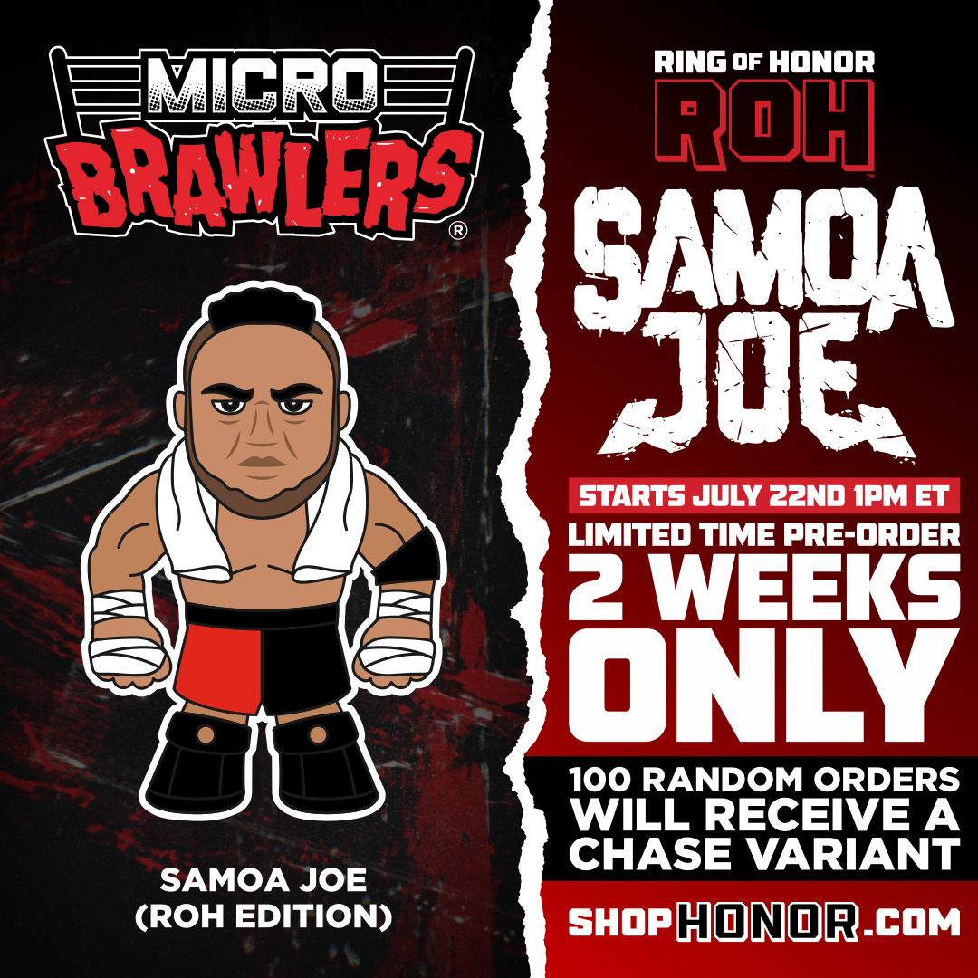 2022 ROH Pro Wrestling Tees Limited Edition Micro Brawler Samoa Joe [Chase]