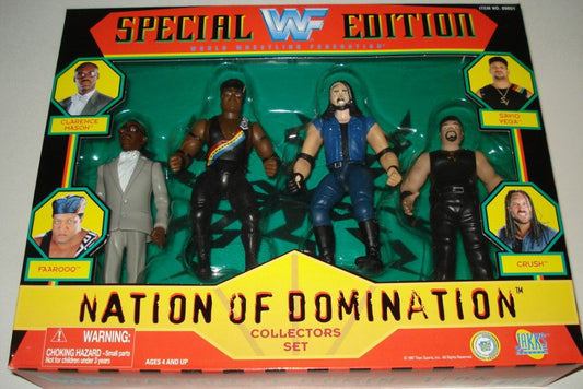 1997 WWF Jakks Pacific Special Edition Nation of Domination Box Set: Clarence Mason, Farooq, Savio Vega & Crush [Exclusive]