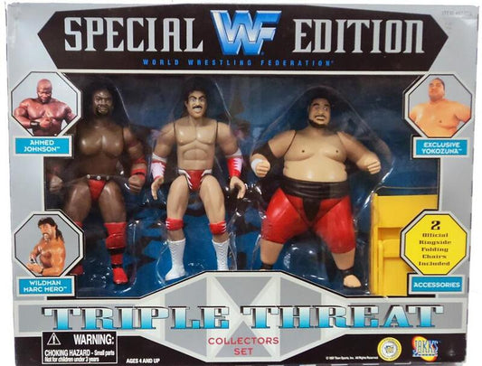 1997 WWF Jakks Pacific Special Edition Triple Threat Box Set: Ahmed Johnson, "Wildman" Marc Mero & Yokozuna [Exclusive]