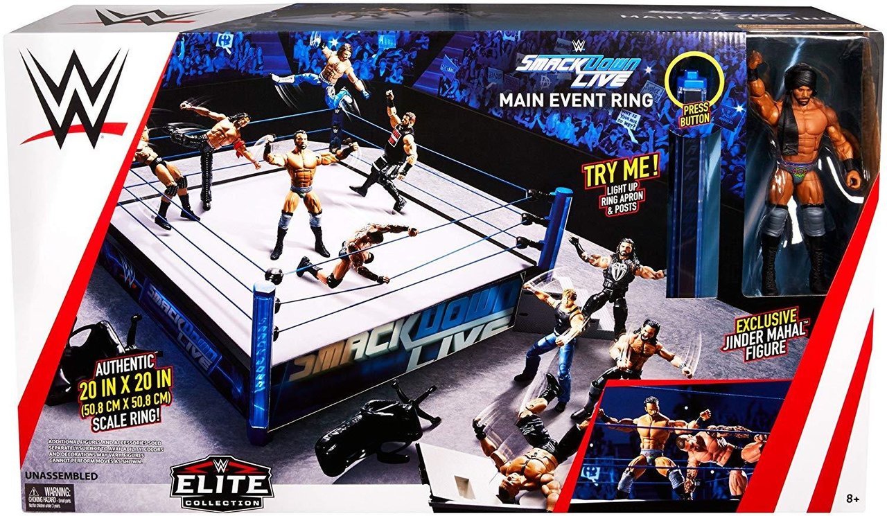 2018 WWE Mattel Elite Collection Smackdown Main Event Ring – Wrestling ...