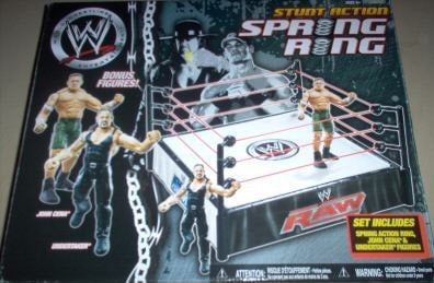 2007 WWE Jakks Pacific Stunt Action Spring Ring [With John Cena & Undertaker]