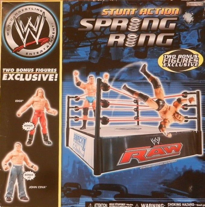 WWE Jakks Pacific Stunt Action Spring Ring [With Edge & John Cena ...