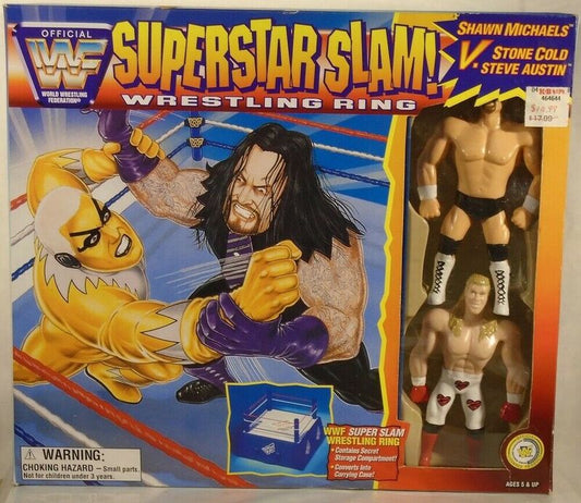 1996 WWF Just Toys Bend-Ems Superstar Slam! Wrestling Ring [With Shawn Michaels & Stone Cold Steve Austin]