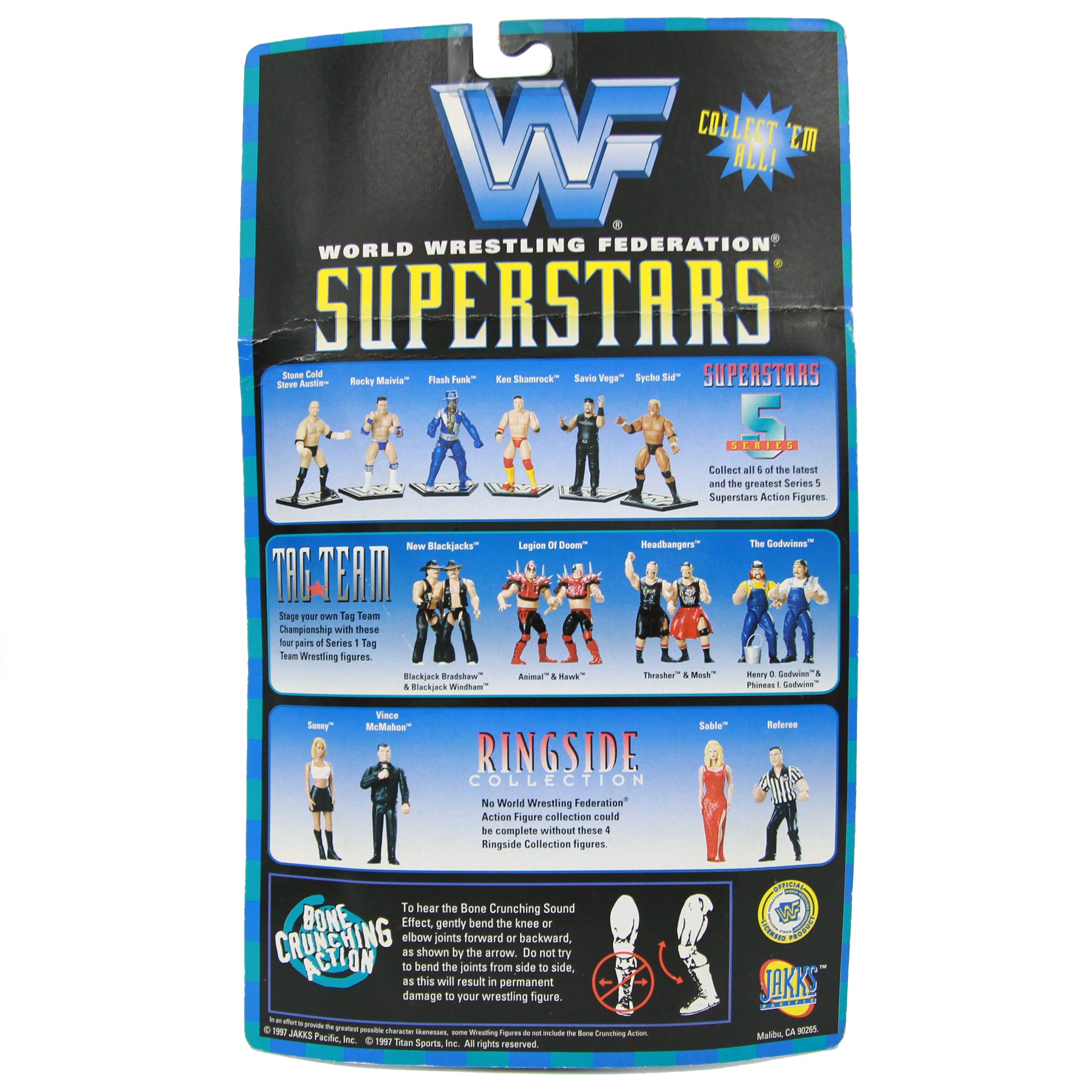 Jakks Pacific WWF/WWE Bone-Crunching Action Wrestling Action Figures ...