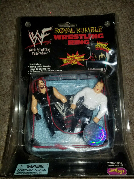 1998 WWF Just Toys Micro Bend-Ems Royal Rumble Wrestling Ring Undertaker & Gangrel