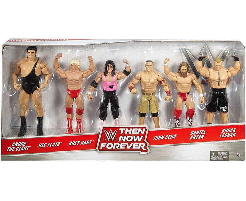 2015 WWE Mattel Basic Then, Now, Forever Multipack: Andre the Giant, Ric Flair, Bret Hart, John Cena, Daniel Bryan & Brock Lesnar [Exclusive]