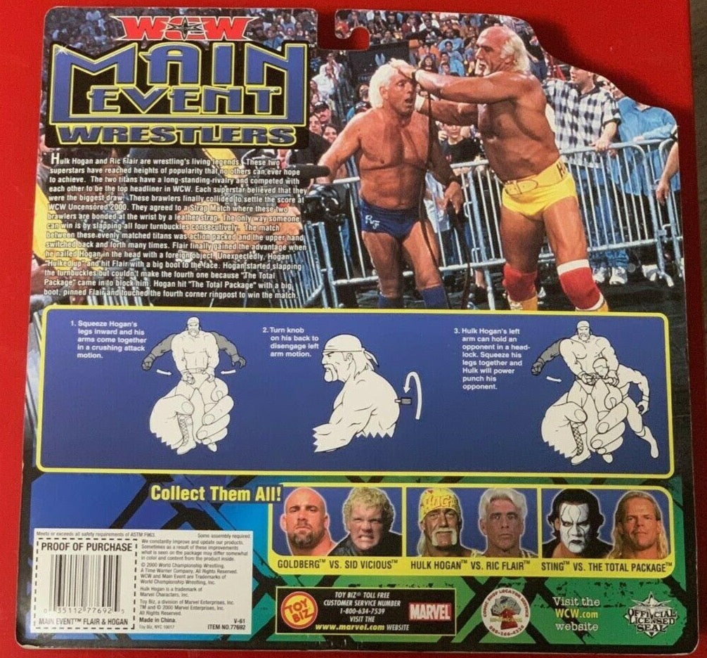 2000 WCW Toy Biz Main Event Wrestlers Hulk Hogan & Ric Flair