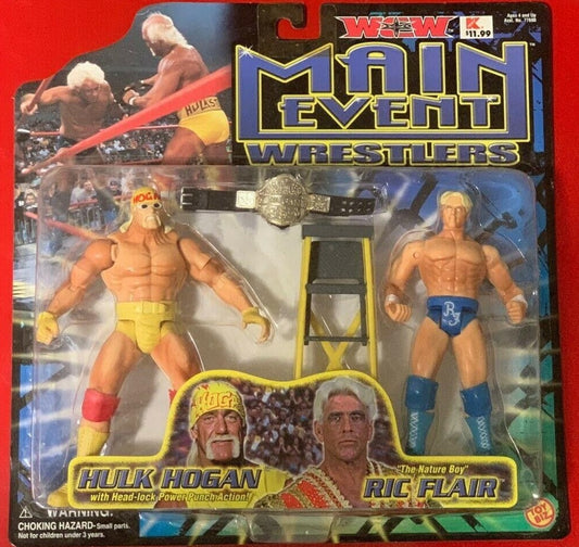 2000 WCW Toy Biz Main Event Wrestlers Hulk Hogan & Ric Flair