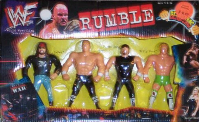 1999 WWF Just Toys Bend-Ems Rumble [With X-Pac, Hunter Hearst-Helmsley, Road Dogg & B.A. Billy Gunn]