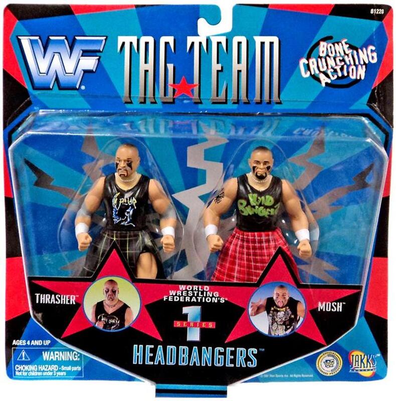 1997 WWF Jakks Pacific Tag Team Series 1 Headbangers: Thrasher & Mosh
