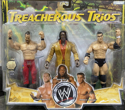 2006 WWE Jakks Pacific Treacherous Trios Series 4 Chris Benoit, Booker T & Randy Orton