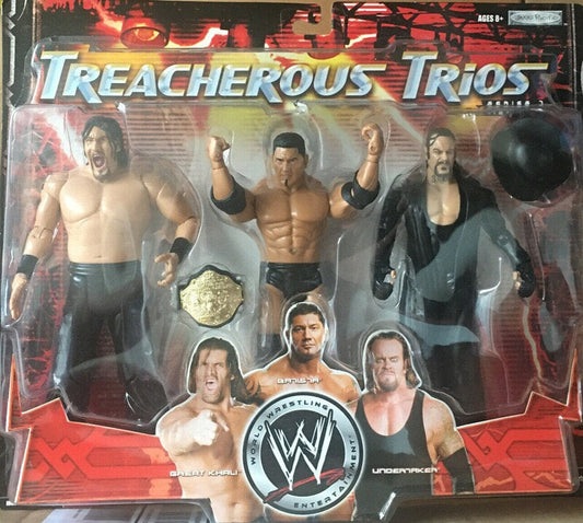 2008 WWE Jakks Pacific Treacherous Trios Series 7 The Great Khali, Batista & Undertaker