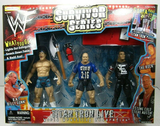 2000 WWF Jakks Pacific Titantron Live Survivor Series Box Set: B.A. Billy Gunn, Stone Cold Steve Austin & The Rock