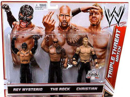 2011 WWE Mattel Basic Triple Threat Match Series 1 Rey Mysterio vs. The Rock vs. Christian [Exclusive]