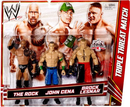 2012 WWE Mattel Basic Triple Threat Match Series 2 The Rock vs. John Cena vs. Brock Lesnar [Exclusive]