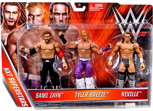 2015 WWE Mattel Basic 3-Packs Series 4 NXT Superstars: Sami Zayn, Tyler Breeze & Neville [Exclusive]
