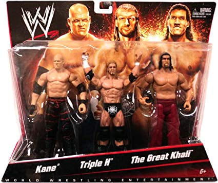 2010 WWE Mattel Basic 3-Packs Series 1 Kane, Triple H & The Great Khali [Exclusive]