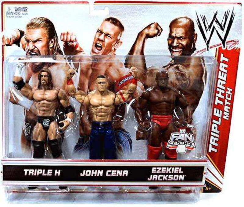 2011 WWE Mattel Basic Triple Threat Match Series 1 Triple H vs. John Cena vs. Ezekiel Jackson [Exclusive]