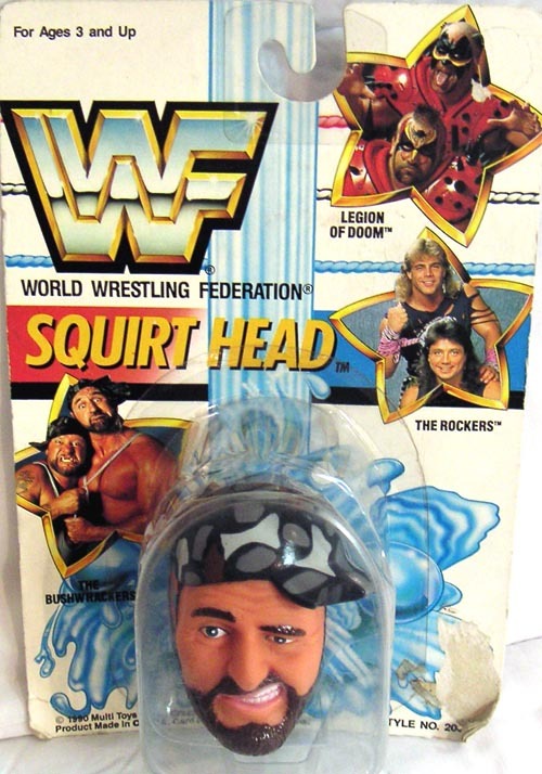 1990 WWF Multi Toys Squirt Heads Bushwhacker Butch