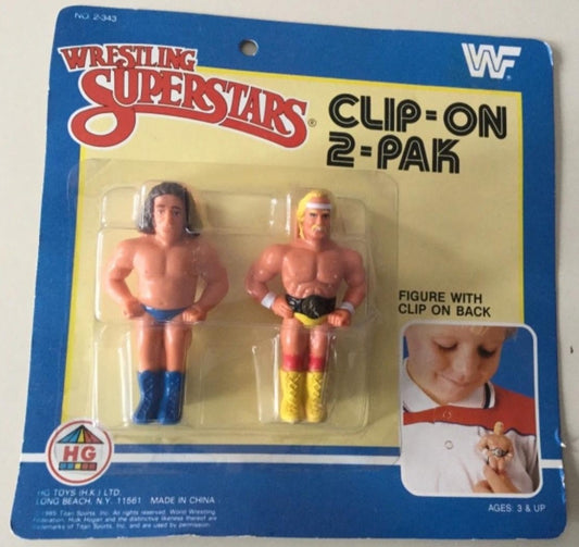 1985 WWF HG Toys Wrestling Superstars Clip-On 2-Pak: Andre the Giant & Hulk Hogan