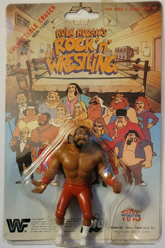 1985 WWF Winston Toys Hulk Hogan's Rock 'N' Wrestling Collectable Erasers Junkyard Dog