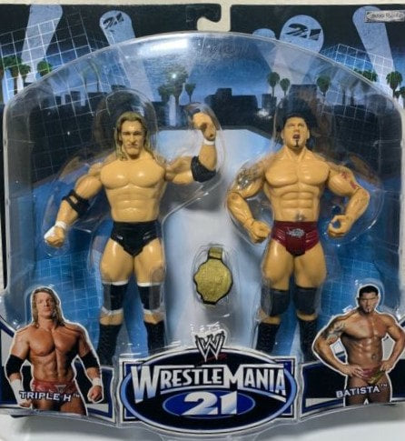 2005 WWE Jakks Pacific Ruthless Aggression WrestleMania 21 2-Pack Series 3: Triple H & Batista
