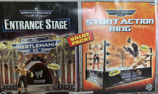2007 WWE Jakks Pacific WrestleMania 23 Entrance Stage & Stunt Action Ring Value Pack