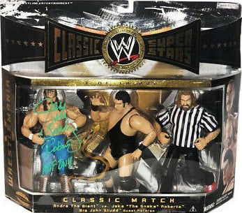 2004 WWE Jakks Pacific Classic Superstars 3-Packs Series 1 WrestleMania V: Andre the Giant vs. Jake "The Snake" Roberts with Big John Studd as Guest Referee [With Single-Strap Andre the Giant]