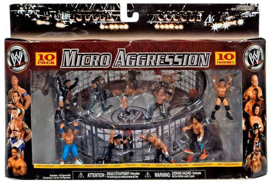 2008 WWE Jakks Pacific Micro Aggression Multipack: John Cena, Matt Hardy, Randy Orton, MVP, Primo, Kane, Triple H, Carlito, Undertaker & Rey Mysterio