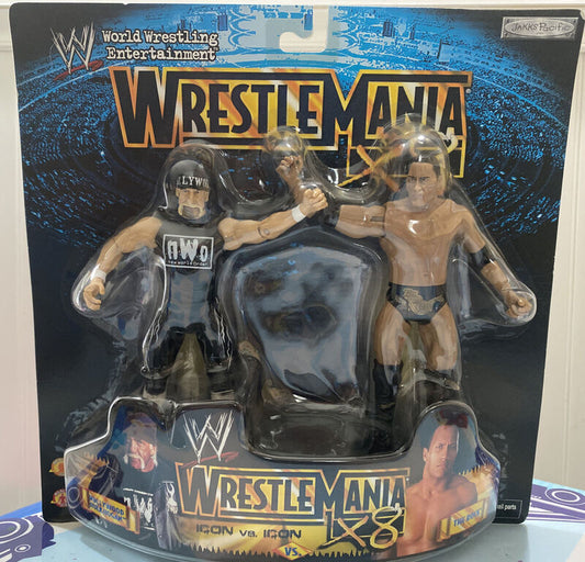 2002 WWE Jakks Pacific R-3 Tech WrestleMania X8 "Icon vs. Icon": Hollywood Hulk Hogan vs. The Rock