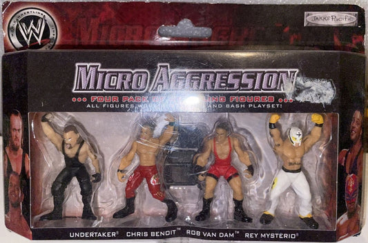 2007-2008 WWE Jakks Pacific Micro Aggression Multipack: Undertaker, Chris Benoit, Rob Van Dam & Rey Mysterio [Exclusive]