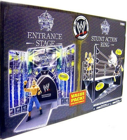 WWE Jakks Pacific WrestleMania 25 Entrance Stage & Stunt Action Ring Value Pack