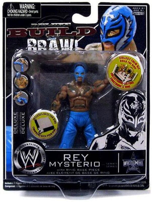 2008 WWE Jakks Pacific Deluxe Build 'N' Brawl WrestleMania XXV Rey Mysterio [With Blue Gear]