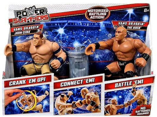 2013 WWE Mattel Power Slammers Series 3 Hand Grabbin' John Cena & Hand Grabbin' The Rock